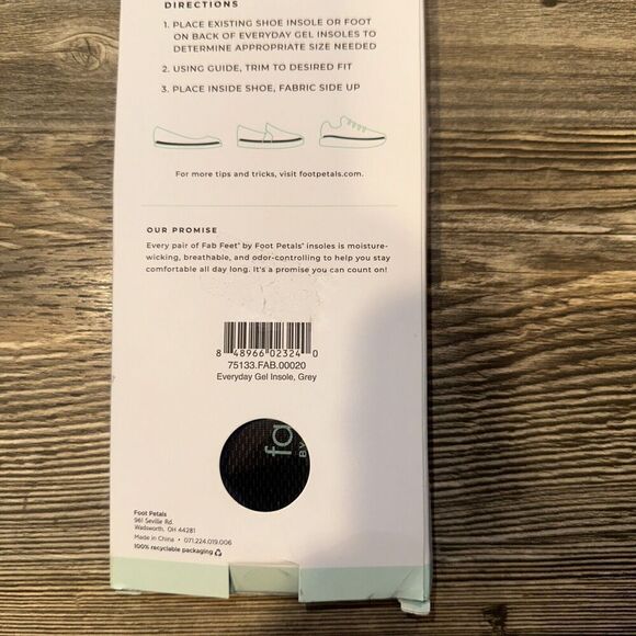 Fab Feet by Foot Petals Washable Terry Cloth Comfort Insoles Women's 6-10. 16 - Picture 5 of 5